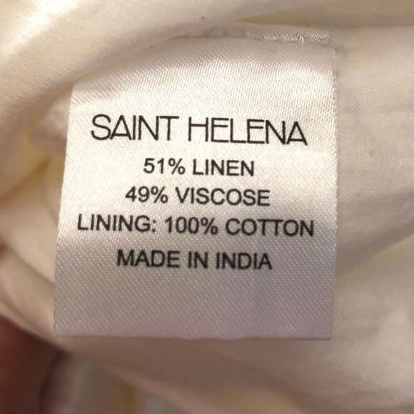 NWT Saint Helena Curie Natural White Linen Blend Button Midi Dress Size Small - Picture 6 of 11
